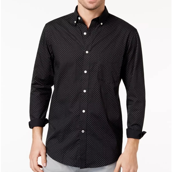 Cactus Other - Cactus Slim Fit Micro Dot Print Long sleeve Button Down Shirt